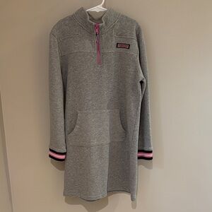 Vineyard Vines Gray and Pink Kids Sweatshirt Dress; sizes (10-12)